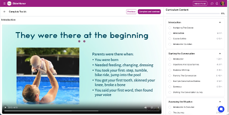 Sample module: video player and lesson list